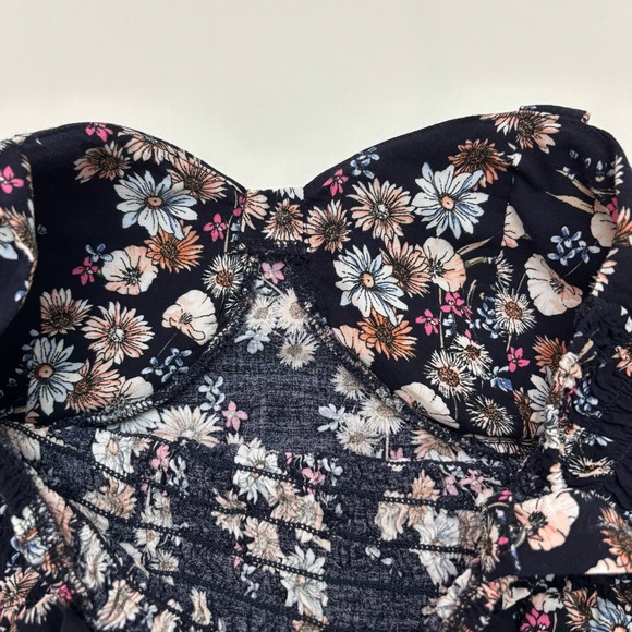 AUW Navy Floral Halter Dress Pockets - Picture 13 of 15